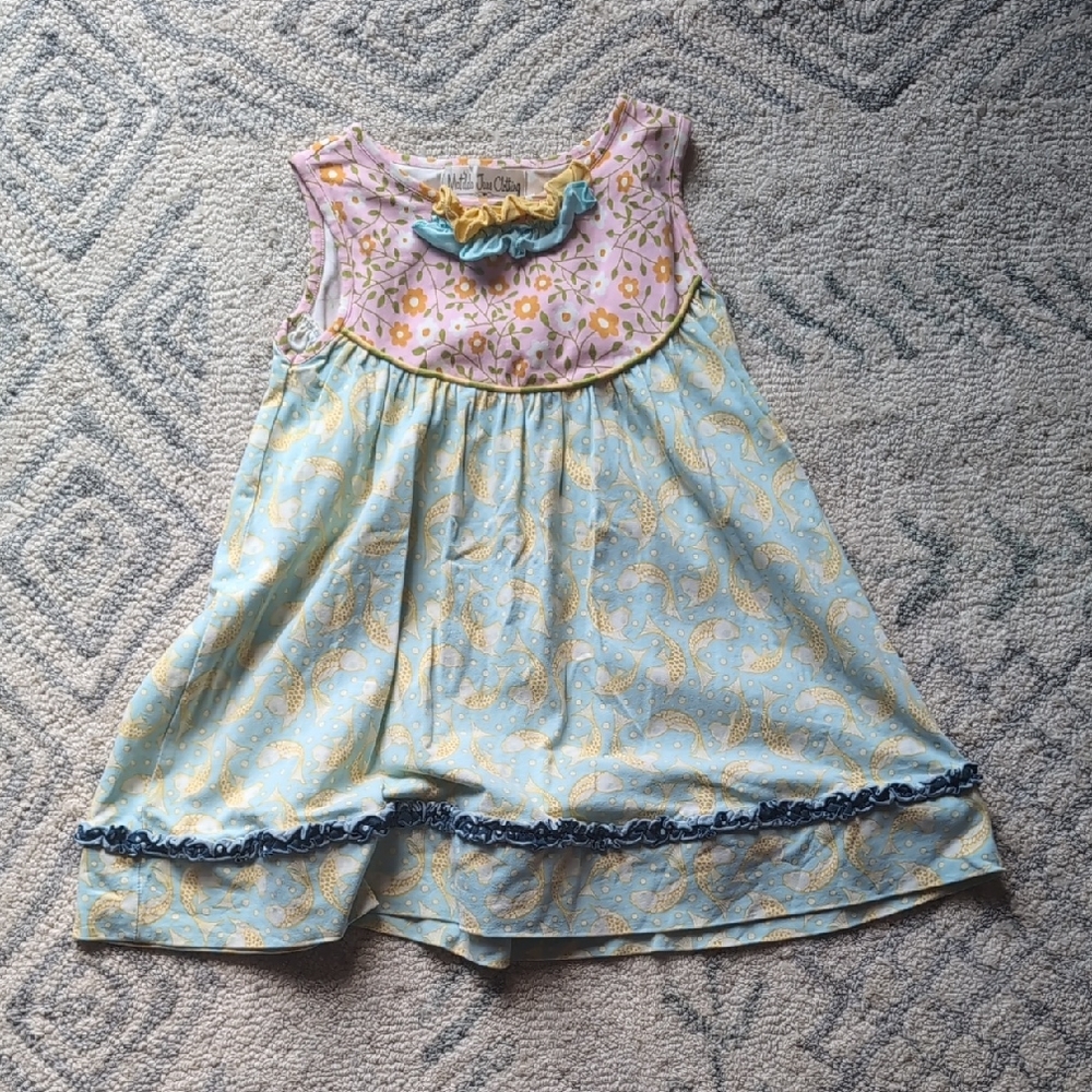 Matilda Jane Pink and Blue Ruffled Dress